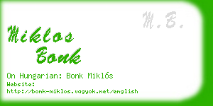 miklos bonk business card